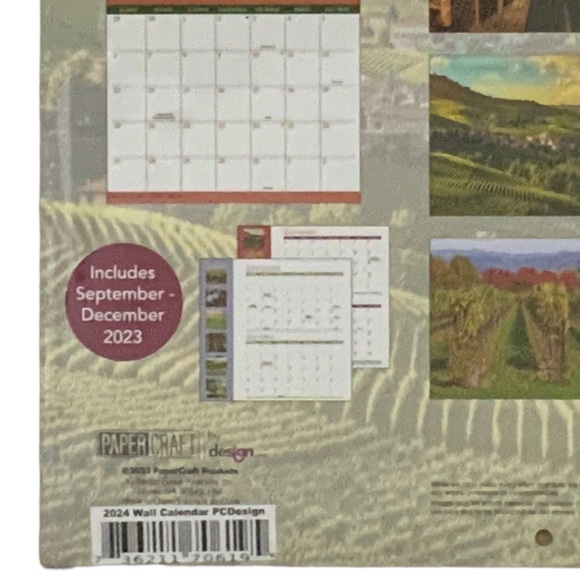 Calendar 2024 Wine Country 16 Month Wall Calendar Organizer Full Size 12 X 22 in - Picture 10 of 16